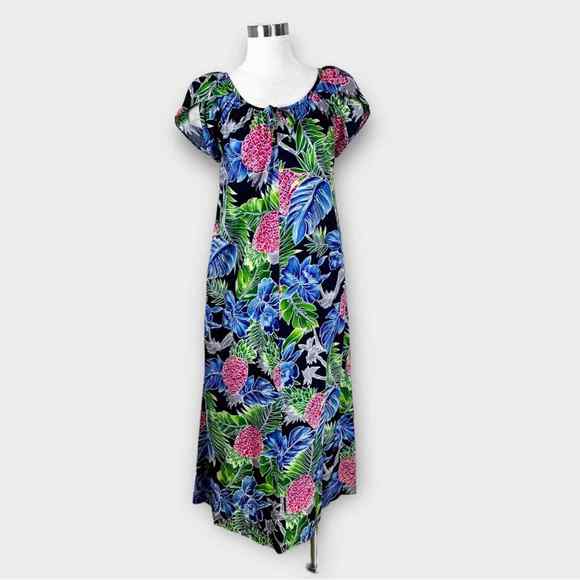Hilo Hattie Dresses & Skirts - Hilo Hattie Multicolor Floral Tropical Hawaiian Maxi Dress Small